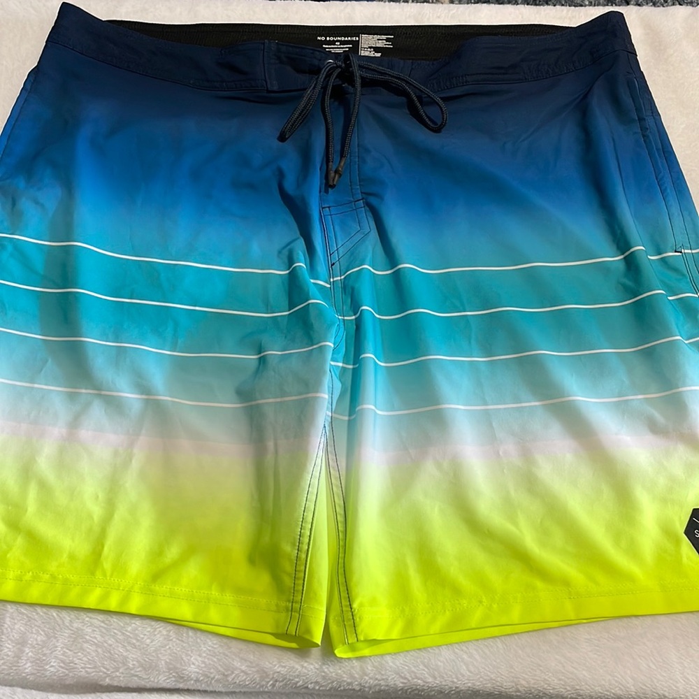 No Boundaries Blue & Yellow Colorful Board Shorts